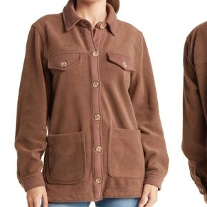 Blank NYC Fleece Oversized Shacket, small